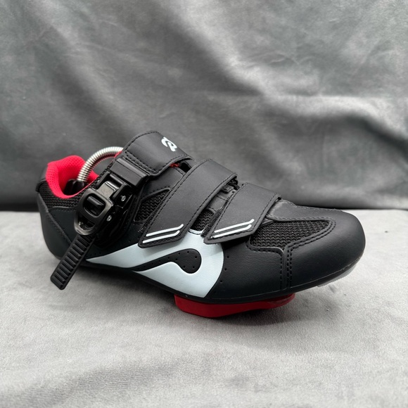 Peloton Original Cycling Shoes Women’s US 7 (EU 38) Black Red Triple Strap - Picture 1 of 16
